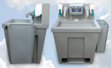 Water Basin Portable Sink, Side and Front Views