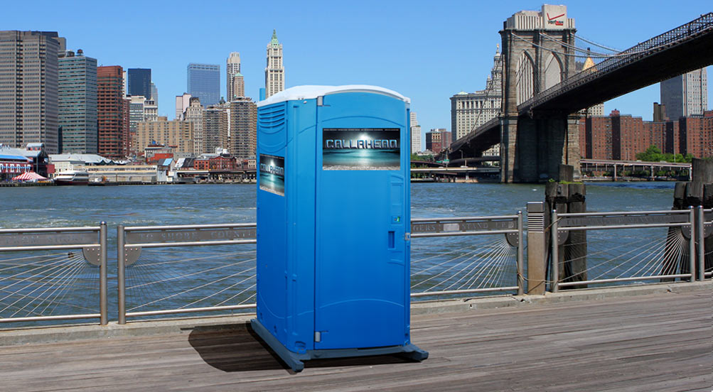 The Blue Water Portable Toilet Near The Water