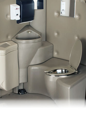 The Full Service Head Flushing Portable Toilet With Sink