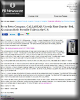 Porta Potty Press Release