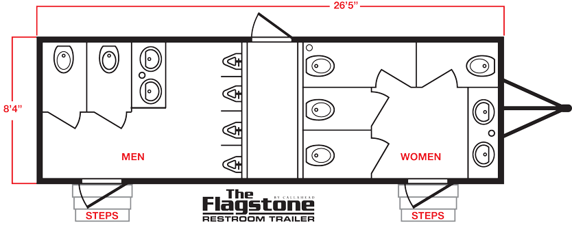 FLAGSTONE Restroom Trailer Trailer Layout