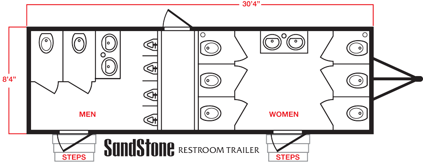 SANDSTONE Restroom Trailer Trailer Layout