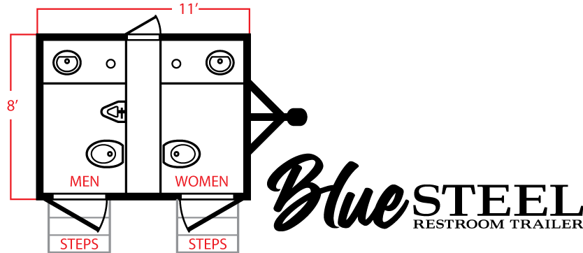 The Blue Steel Restroom Trailer Layout