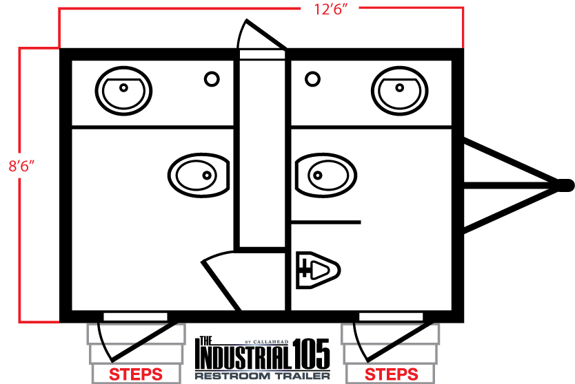 The Industrial 105 Restroom Trailer Layout