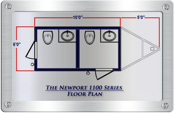 THE NEWPORT 1100 LUXURY RESTROOM TRAILER Floor Plan