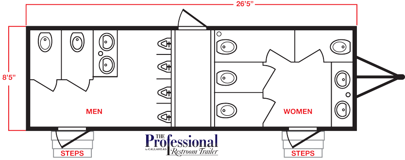 PROFESSIONAL Restroom Trailer Trailer Layout