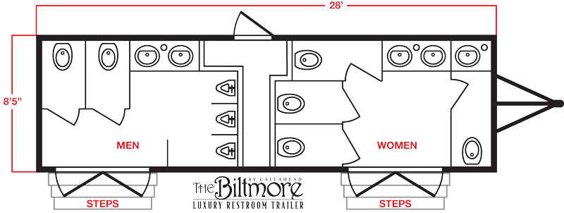 The Biltmore Restroom Trailer Floor plan
