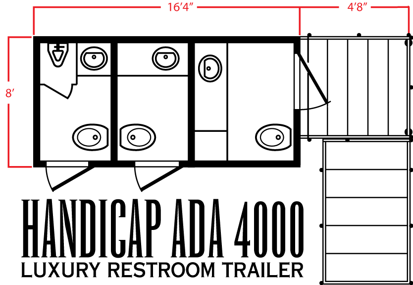 HANDICAP ADA 4000 Luxury Restroom Trailer Layout