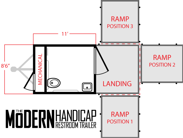 Modern Handicap Restroom Trailer Floor plan