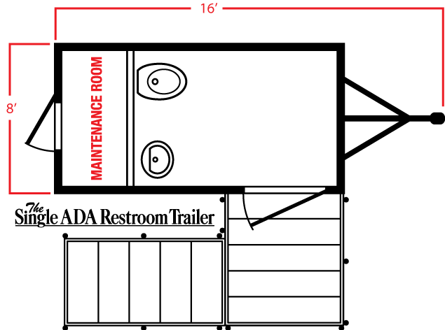 The Single ADA Restroom Trailer Floor plan