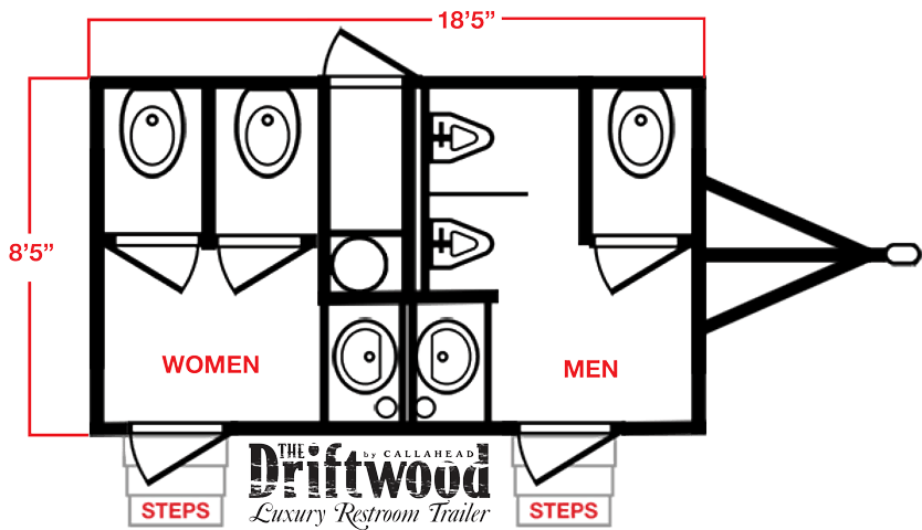 The Driftwood Restroom Trailer Layout The Driftwood Restroom Trailer Layout