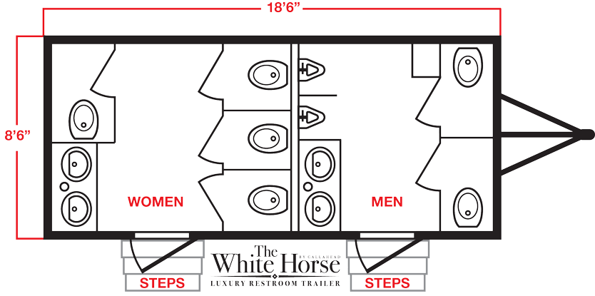 The White Horse Luxury Restroom Trailer Layout The White Horse Luxury Restroom Trailer Layout