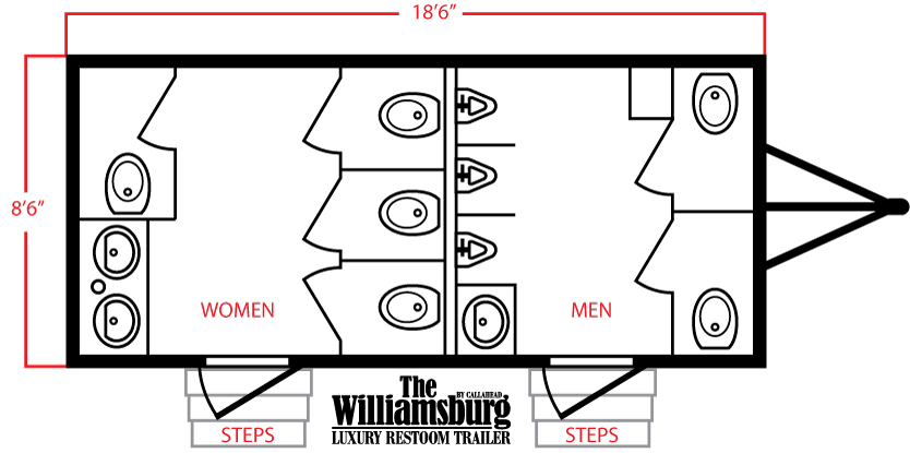The Williamsburg Luxury Restroom Trailer Layout The Williamsburg Luxury Restroom Trailer Layout