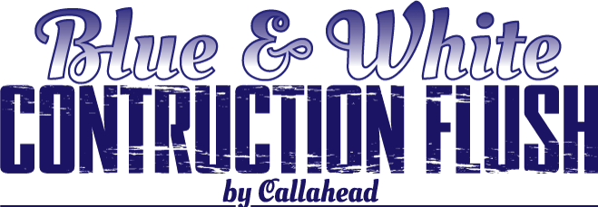 The Blue And White Construction Flush Portable Toilet by CALLAHEAD