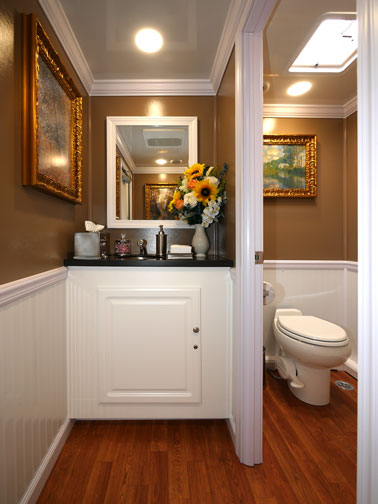 Restroom Trailer interior view