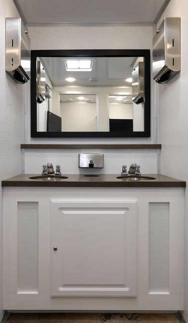 The BAYSIDE Restroom Trailer interior view