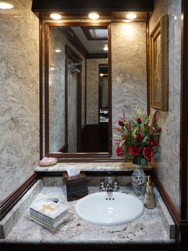 The Cambridge Restroom Trailer Interior View