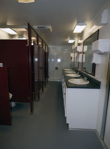 Restroom Trailer interior view
