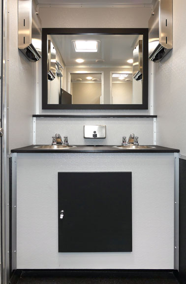 Restroom Trailer interior view