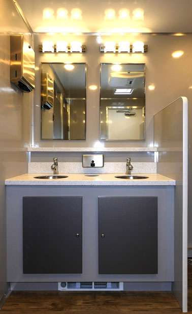 Restroom Trailer interior view
