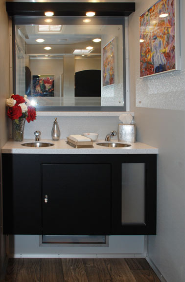 The Modern Luxury Restroom Trailer interior view