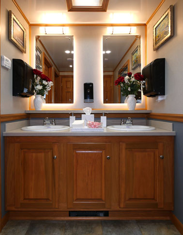 Moorings Luxury Restroom Trailer interior view