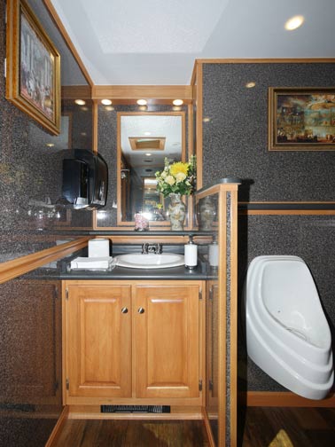 The North Shore Restroom Trailer interior view