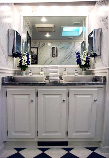 The Plaza Luxury Restroom Trailer interior view
