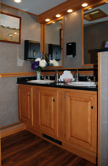 The REGENCY Luxury Restroom Trailer interior view