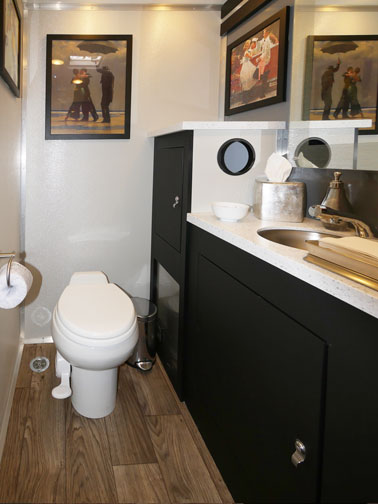 The SOHO Luxury Restroom Trailer interior view