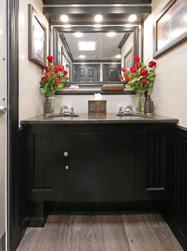 The Williamsburg Luxury Restroom Trailer interior view