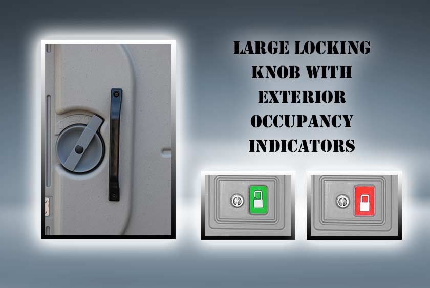 LARGE LOCKING KNOB AND OUTSIDE OCCUPANCY INDICATOR