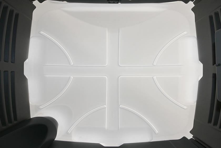 TRANSLUCENT ROOF ALLOWS NATURAL LIGHT TO FILTER IN