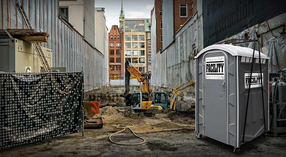 The FACILITY Port Potty in Use at a Jobsite Where Excavation is Being Done
