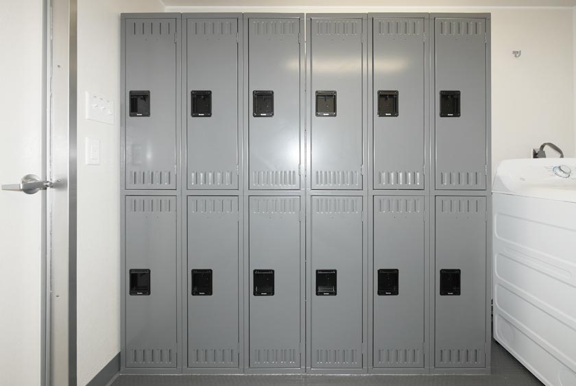 TWELVE INDIVIDUAL LOCKERS FOR PERSONAL ITEMS