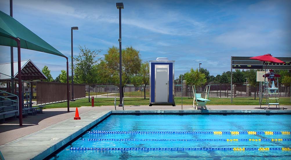 The A16 Portable Locker Room Near The Pool