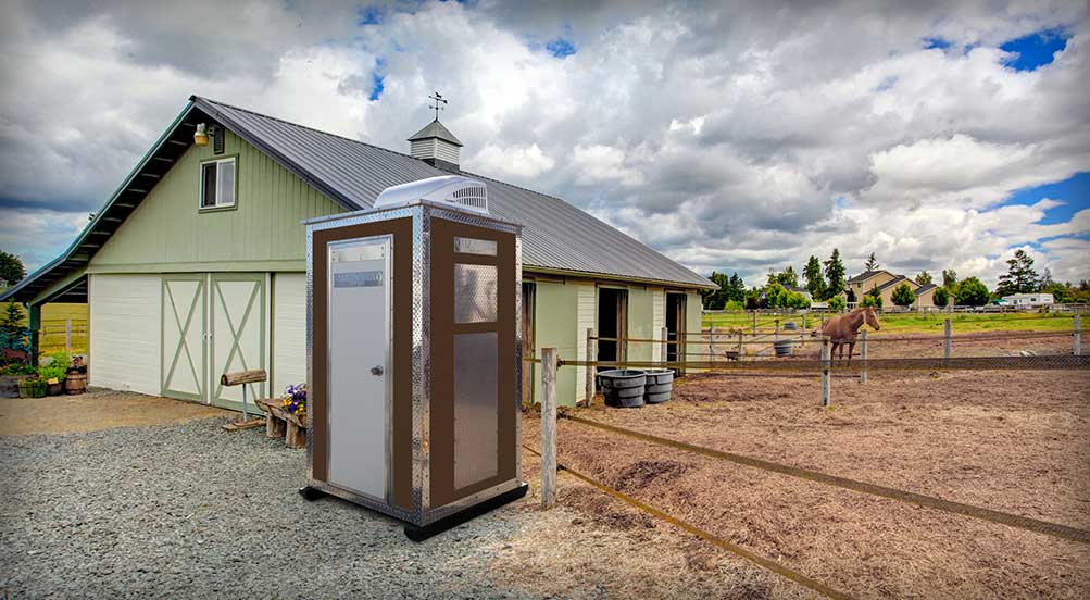 The A16 Portable Locker Room Near A Farm