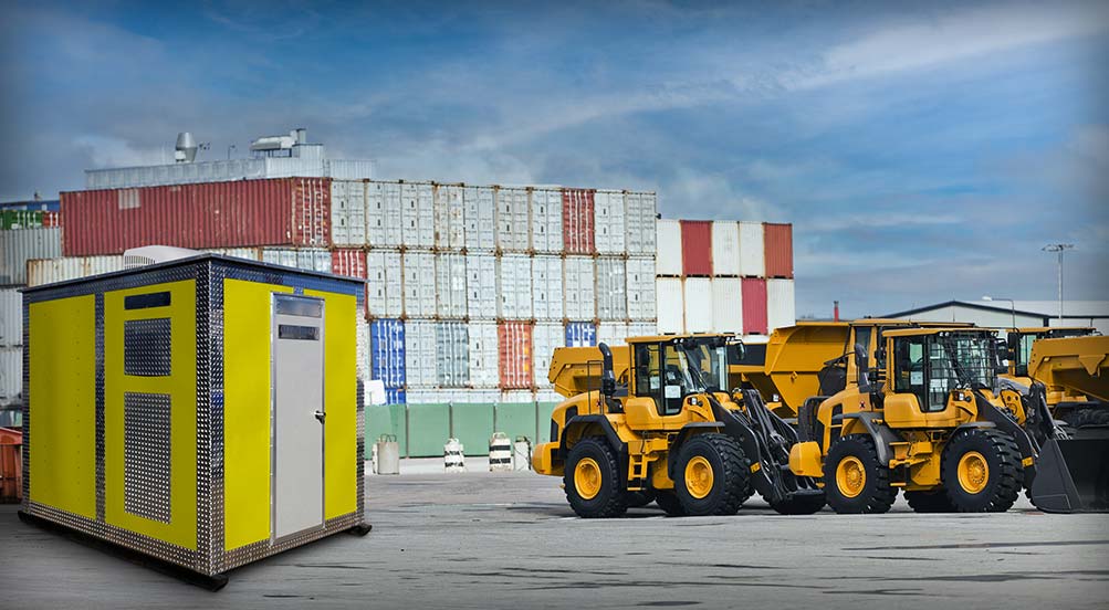 THE A48 LOCKER ROOM UNIT NEAR SHIPPING CONTAINER