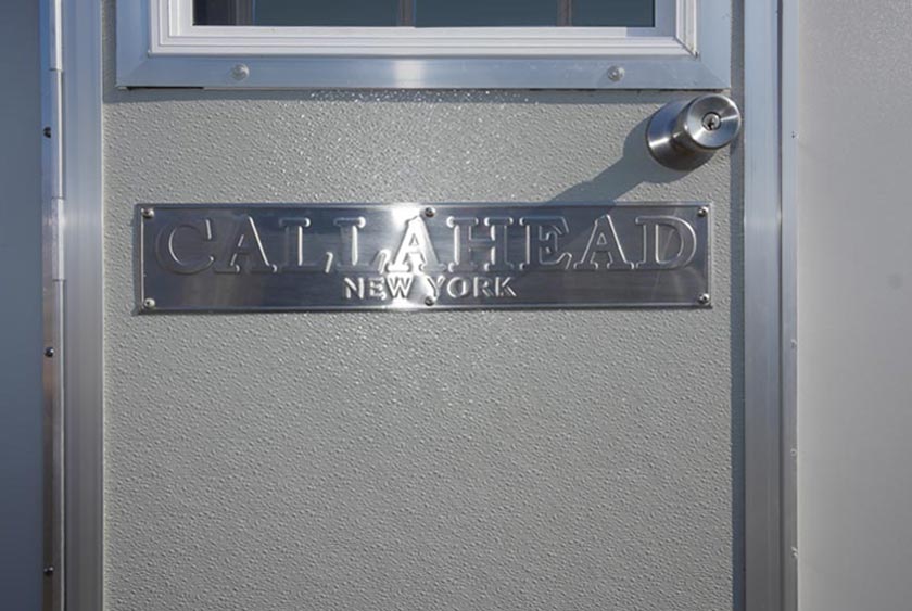 CALLAHEAD METAL ENGRAVED PLATE INDICATES QUALITY