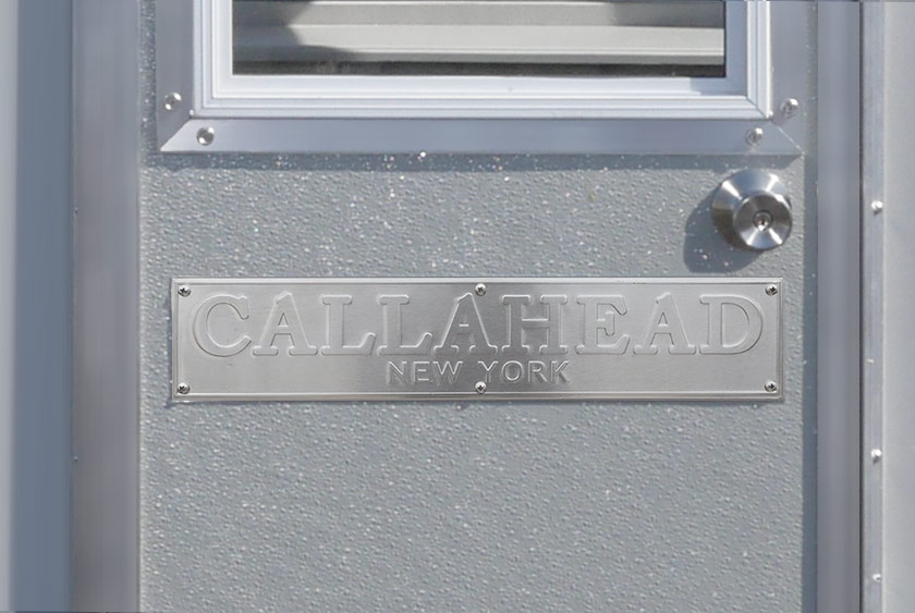 CALLAHEAD METAL ENGRAVED PLATE INDICATES QUALITY