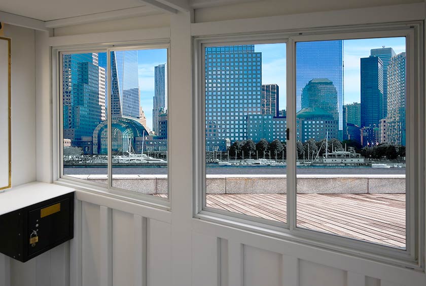 LARGE WINDOWS PROVIDE EXPANSIVE VIEW OF SURROUNDINGS