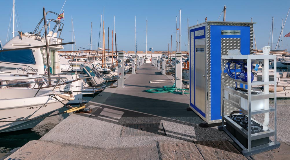 Water & Sewer Tower | Water & Sewer Tower Being Used at a Marina.