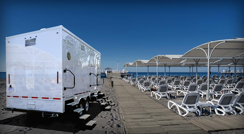 The A Navy Shower Trailer On The Beach