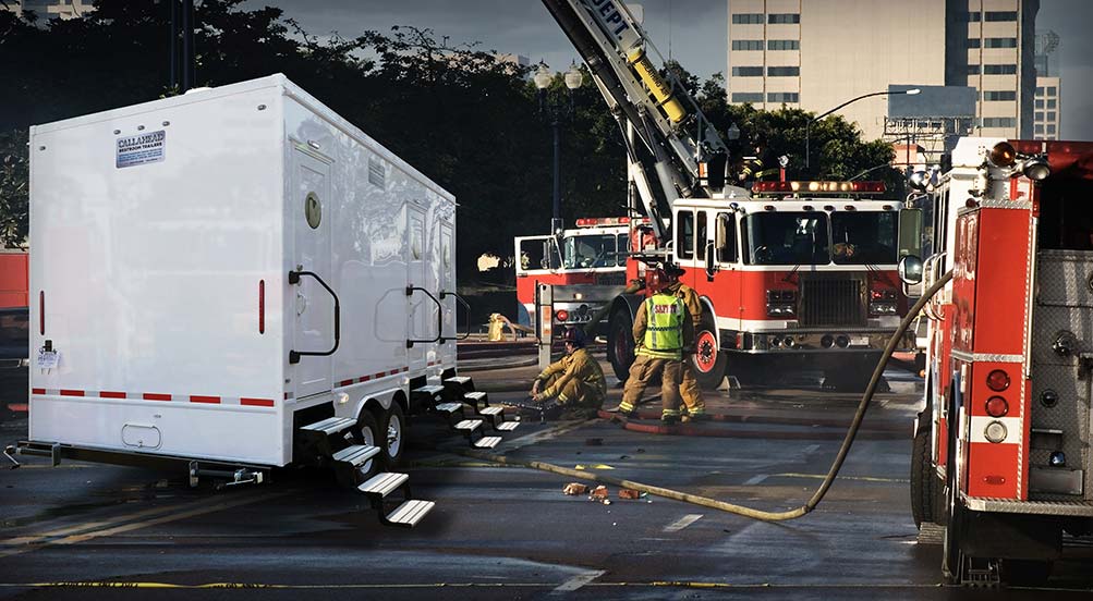 The A Navy Shower Trailer For Fire Fighters