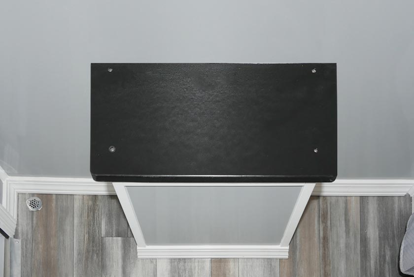 OVERHEAD VIEW OF BENCH SEAT NEAR SHOWER