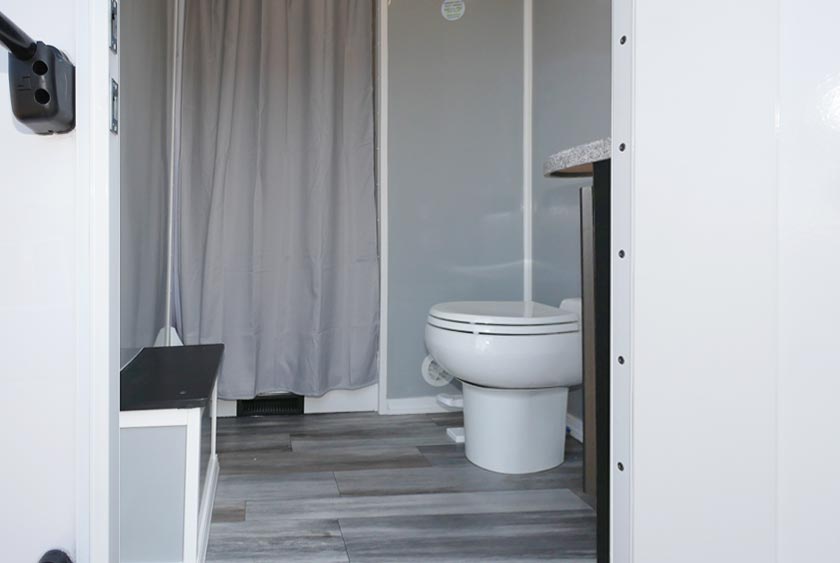 ENTRANCE TO A NAVY SHOWER TRAILER