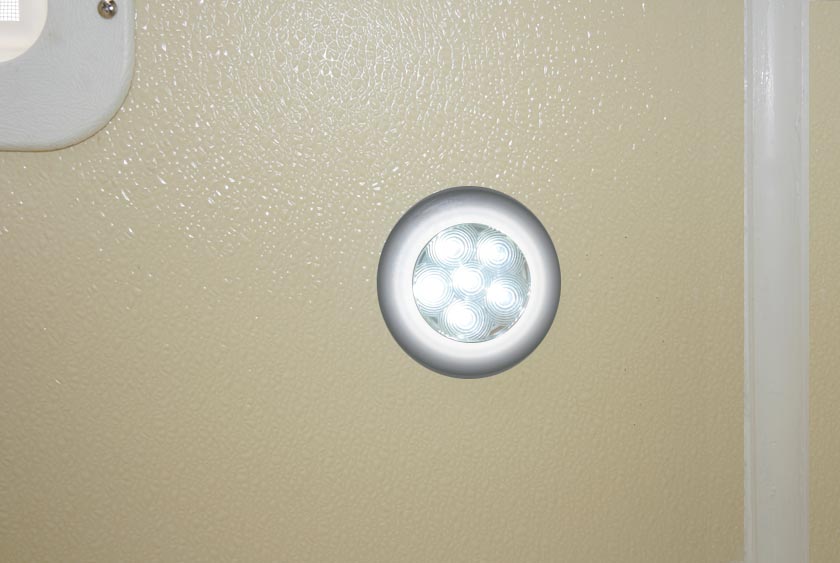 FOUR LED LIGHTS PROVIDE AMPLE ILLUMINATION