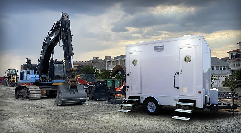 Fresh Pour Shower Trailer Near Jobsite