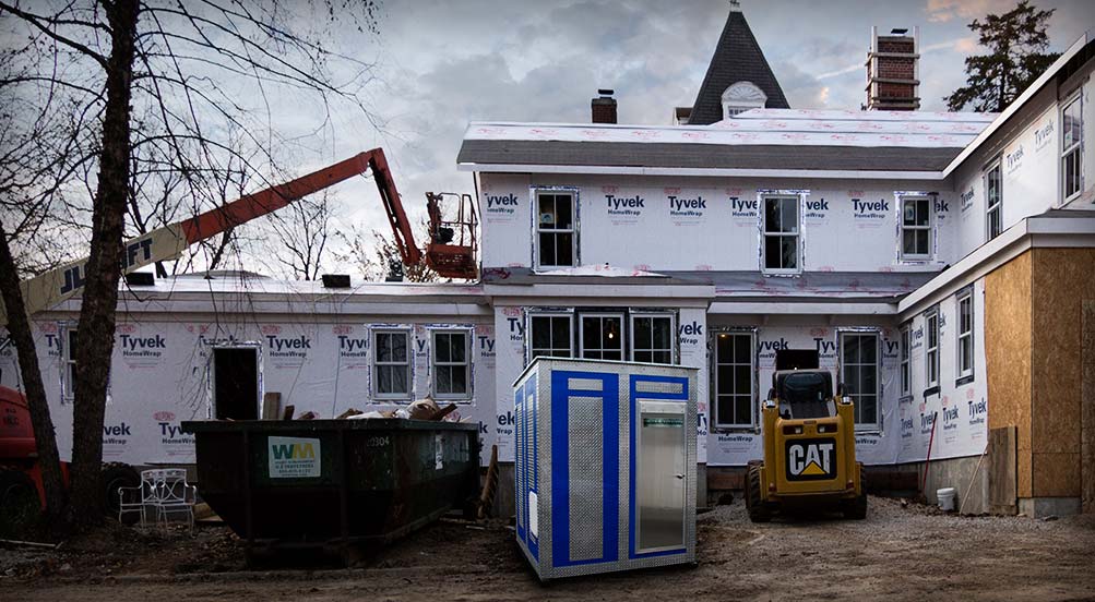 The Waterfall Shower Head Near Residential Construction