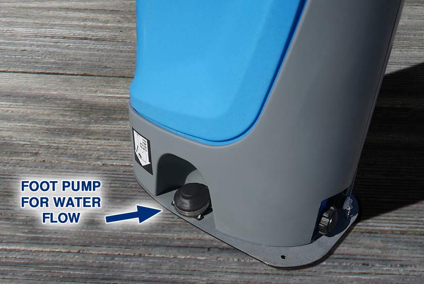 FOOT PUMP ACTION FOR RUNNING WATER